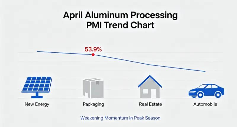 The comprehensive PMI for the domestic aluminum processing industry